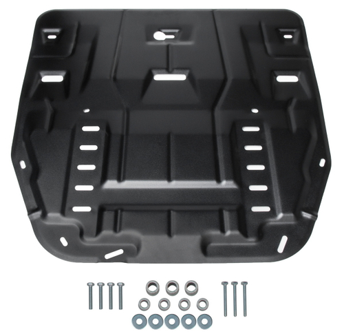 Защита картера и КПП Rival (увеличенная) для Hyundai Sonata VIII (V - 2.0; 2.5) 2019-н.в./Kia K5 (V - 2.0; 2.5) 2020-н.в., сталь 1.5 мм, с крепежом, штампованная, 111.2860.1