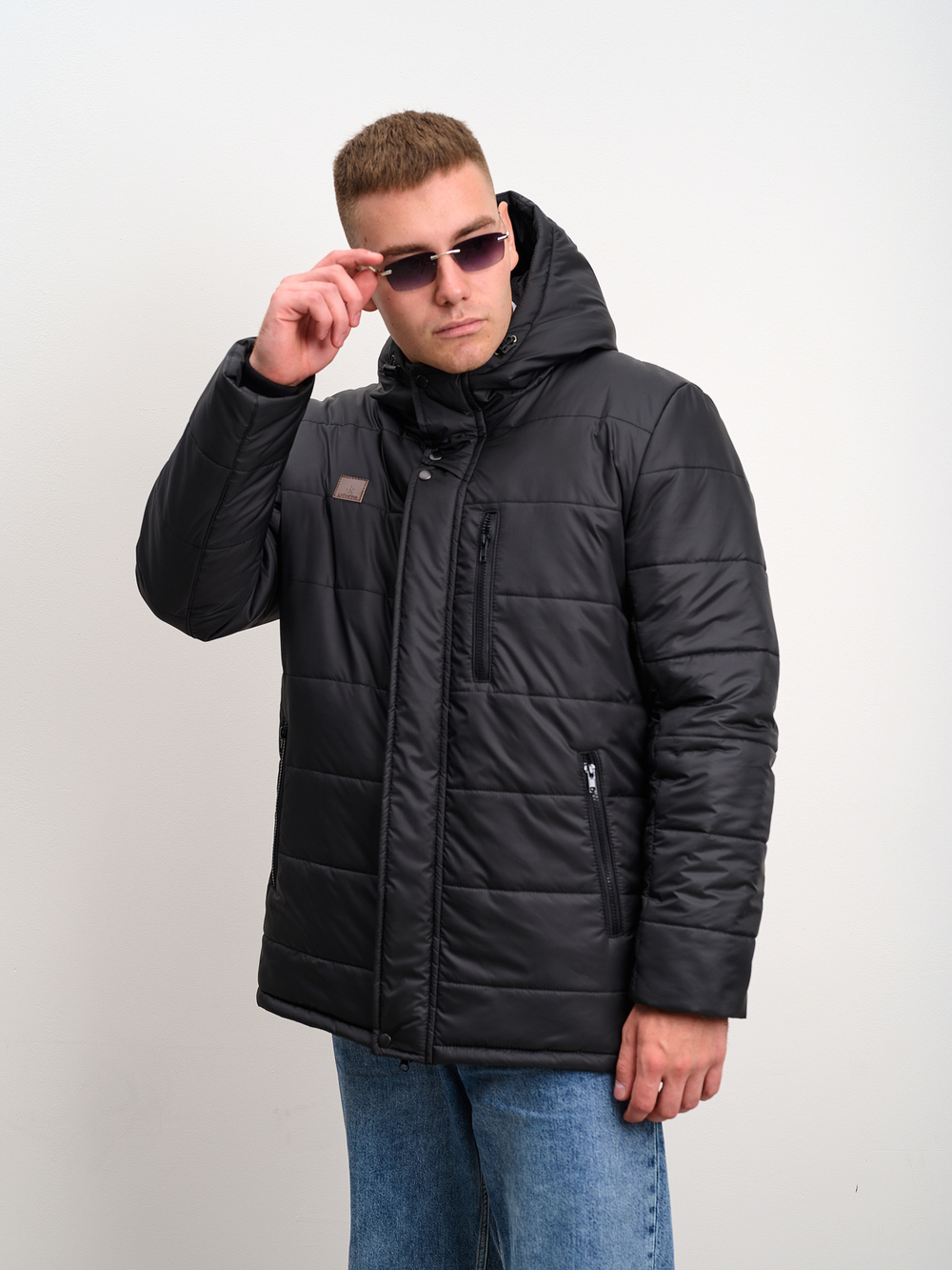 Куртка мужская зимняя на флисе "Игл" черный