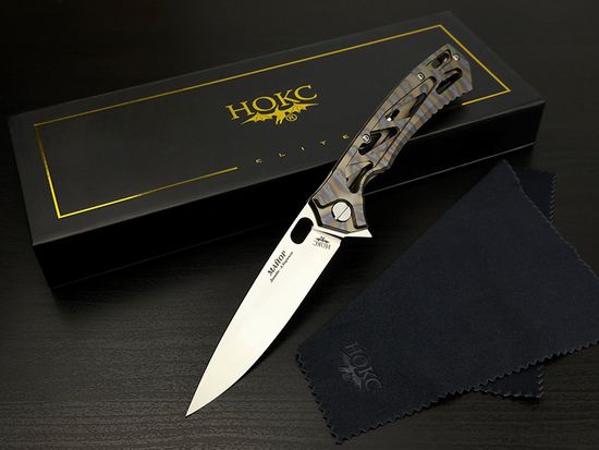 Нож НОКС Майор титановый Flamed Strips - сталь М390 серия "Elite" (328-350526)