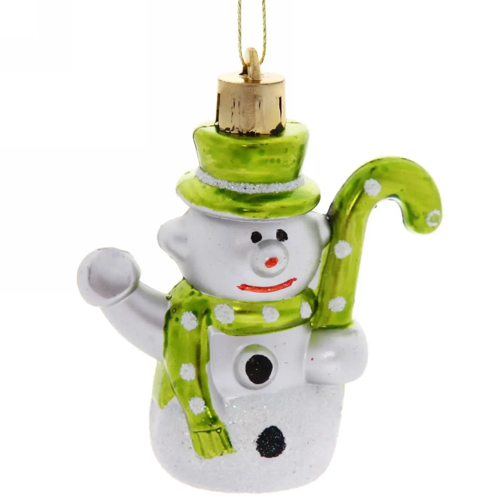 Ёлочные игрушки «Снеговички с посохом» 7,5*6,5см (набор 3шт)