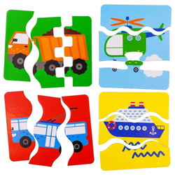 Набор пазлов "Транспорт", развивающая игрушка для детей, обучающая игра из дерева