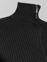 Свитер Xiyue 8622 однотонный с высоким горлом на молнии