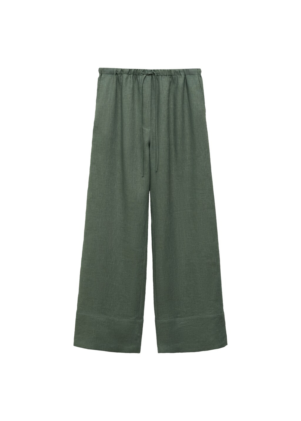 Прямые брюки с хлопком и льном