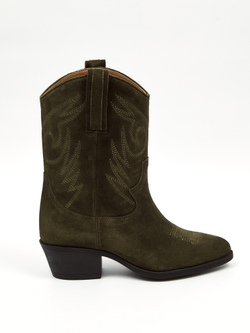 Казаки миди из натуральной замши BELLE / хаки