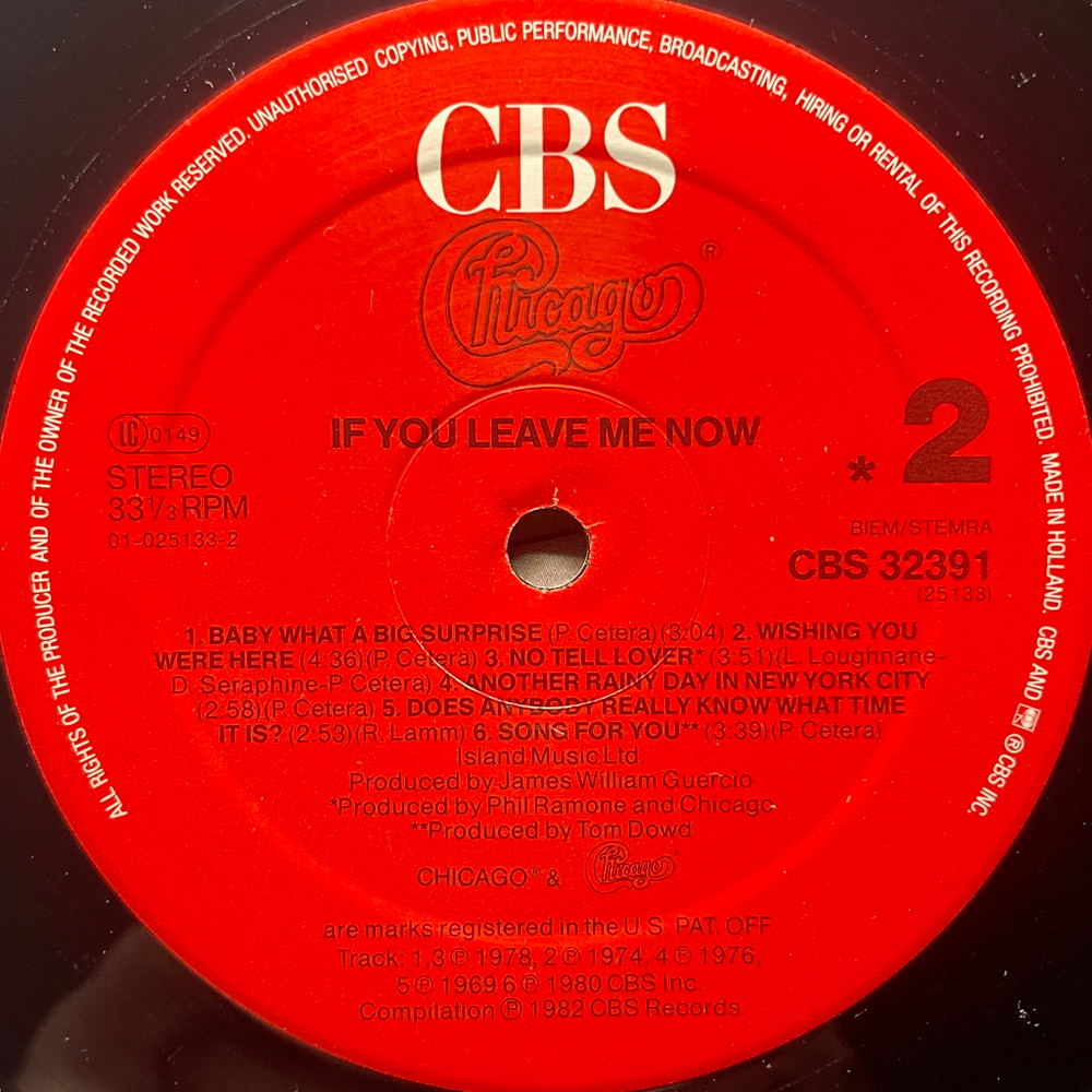 Chicago ‎– If You Leave Me Now (Голландия 1986г.)