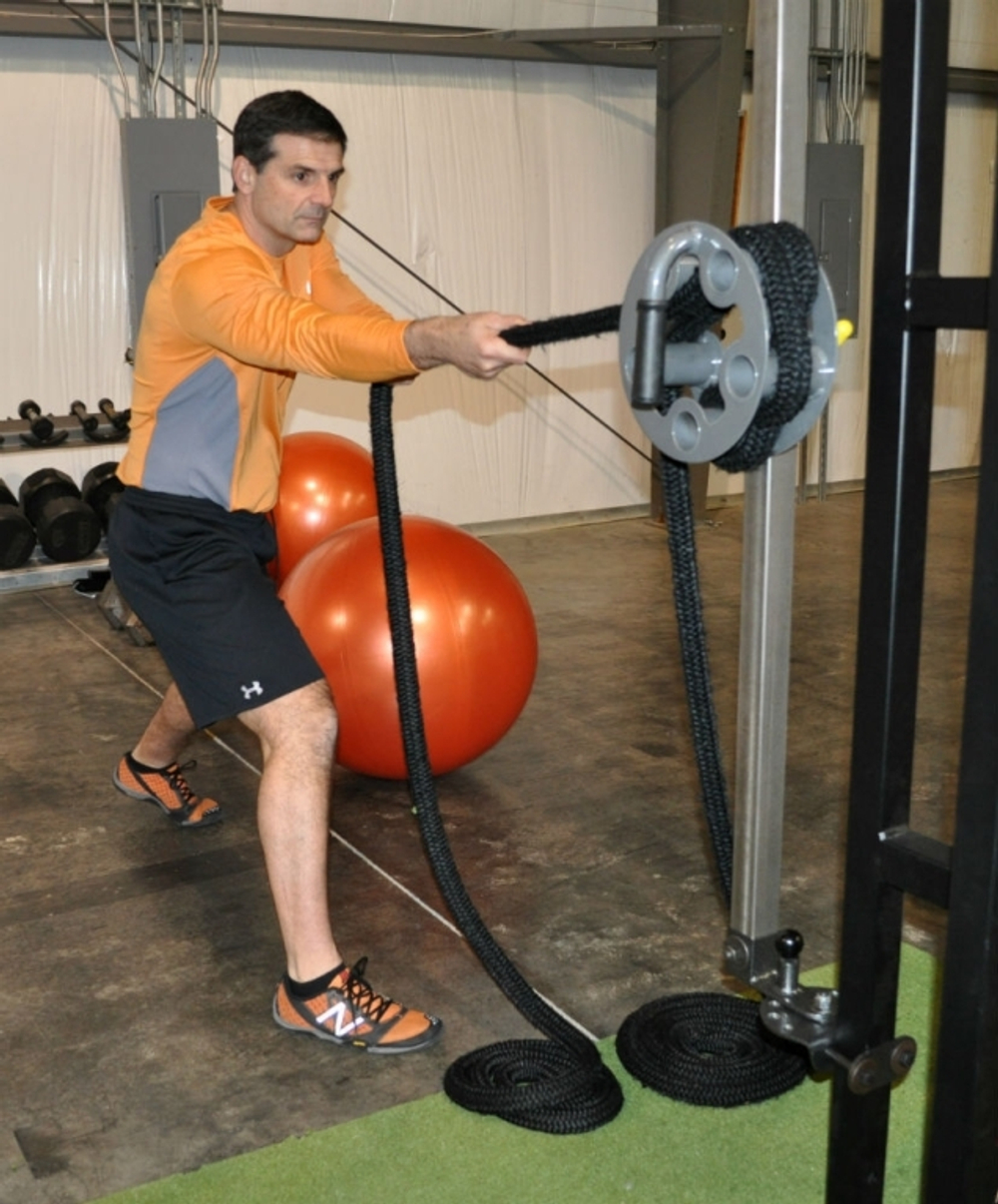 Канатный тренажер "Барабан" c регулировочной стойкой