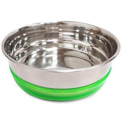 Миска металлическая с салатовой резинкой, 0,49л, Triol