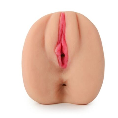 Мастурбатор с двумя входными отверстиями - вагиной и анусом (Цвет: телесный)