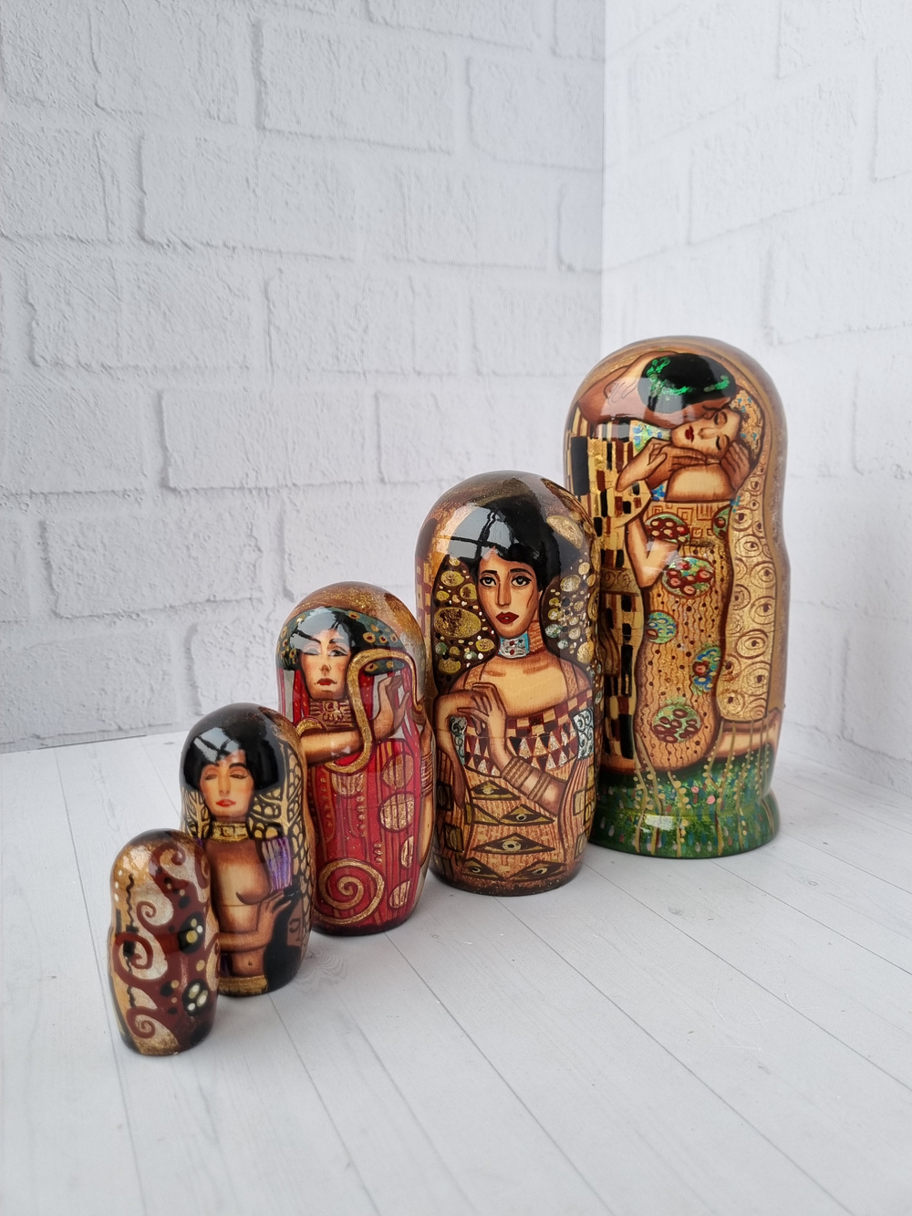 Матрёшка "Поцелуй" Климт 5м 18см