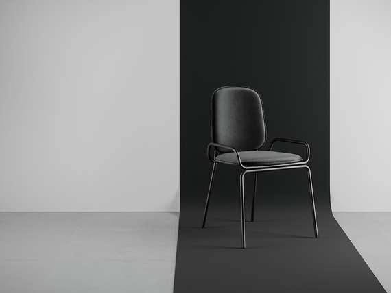 Стул Ror, Double Frame, черный велюр