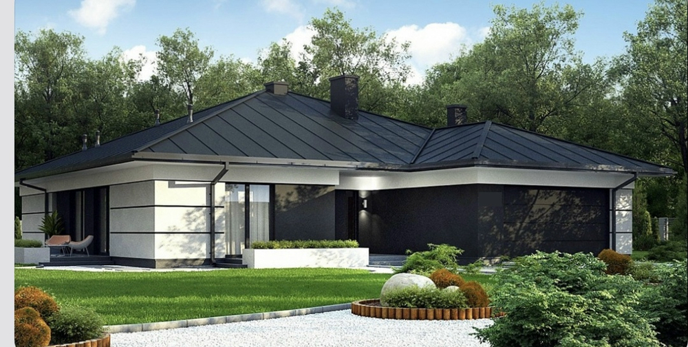 Проект одноэтажного Дома Современный 186 кв. м К-31