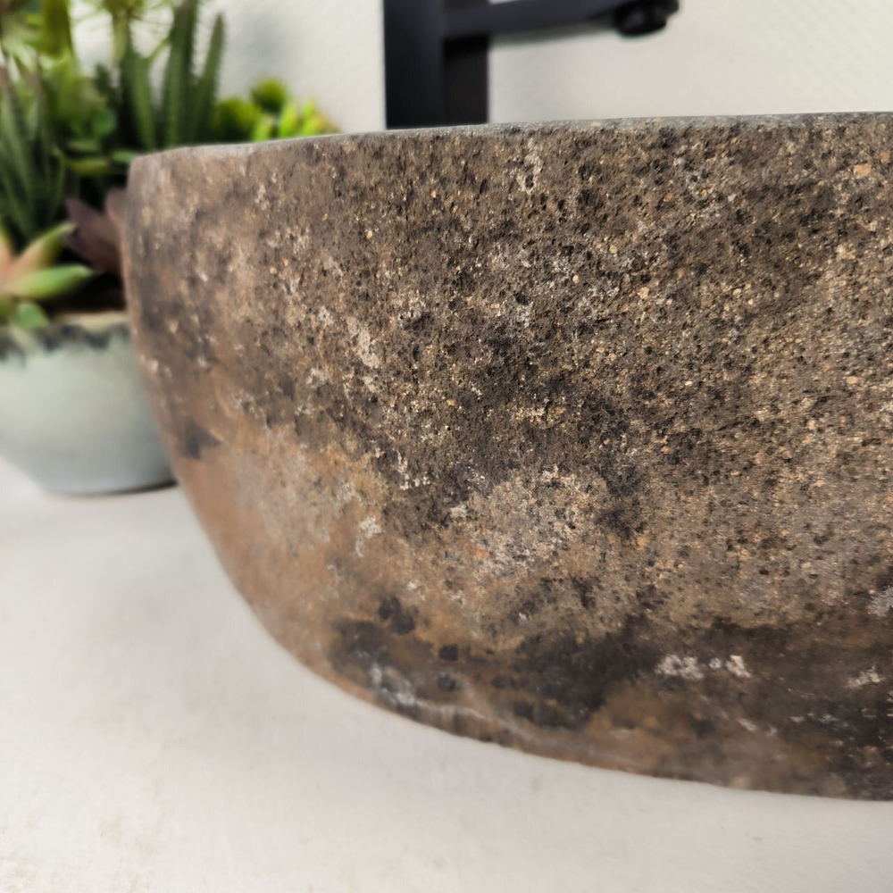 Каменная раковина из речного камня RS-05046 (54*44*15) 0862 из натурального камня