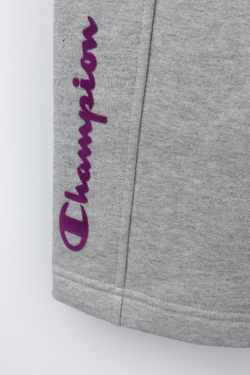 ZARA X CHAMPION ® БРЮКИ-БАЛЛОНЫ ИЗ ФЛИСА С ЛОГОТИПОМ, СЕРЫЙ МЕЛАНЖ