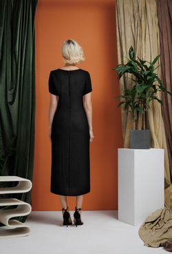 Удлиненная платье-туника чёрная 04-03-25 SS