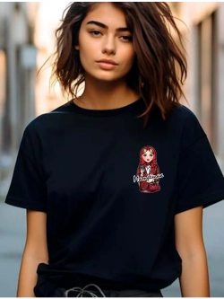 Футболка черная с матрешкой