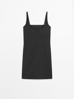 Massimo Dutti Мини-платье на бретелях, серый