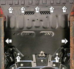 Защита картера двигателя и КПП (1,5 мм, сталь) для Changan UNI-V 2021-, Lamore 2023- АвтоСтандарт.57208
