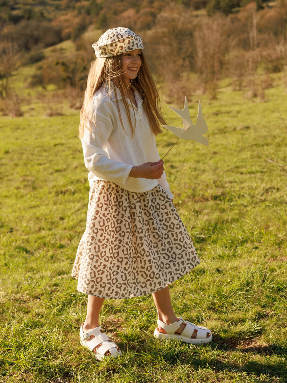 Юбка удлинённая Mjölk Leopard, из муслина