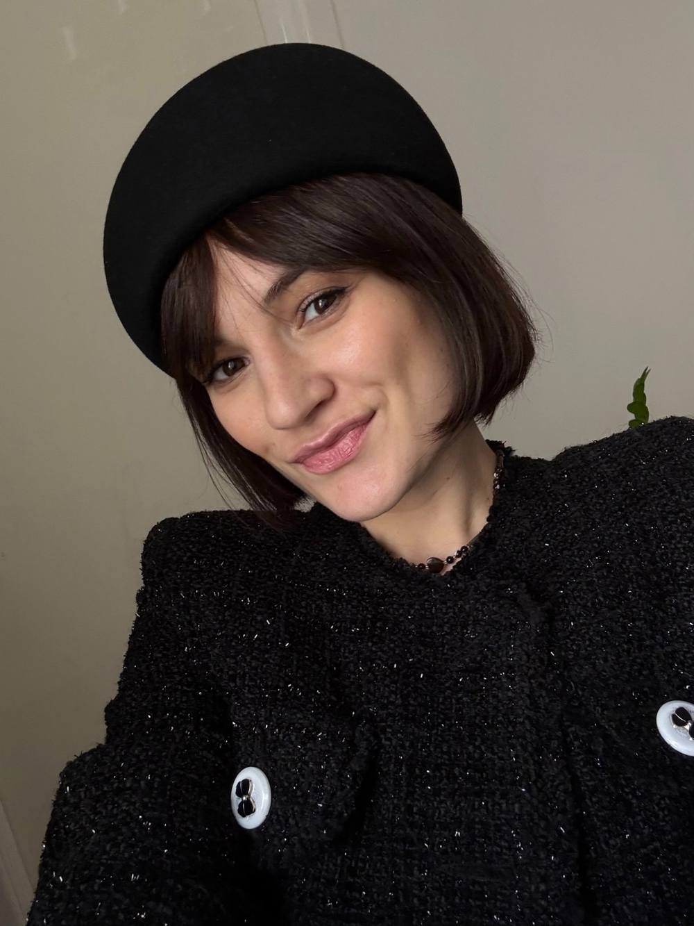 Мини берет фетр черный