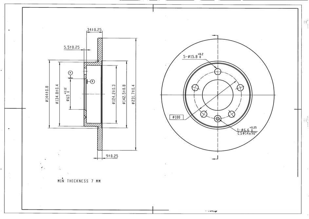 Диск тормозной задний AVANTECH BR3015S
