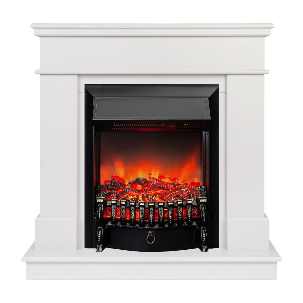 Электрокамин RealFlame Selena STD WT молочный с очагом Fobos Lux Black RC