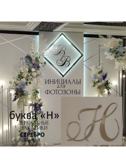 Инициалы для декора фотозоны на свадьбу буква "Н"