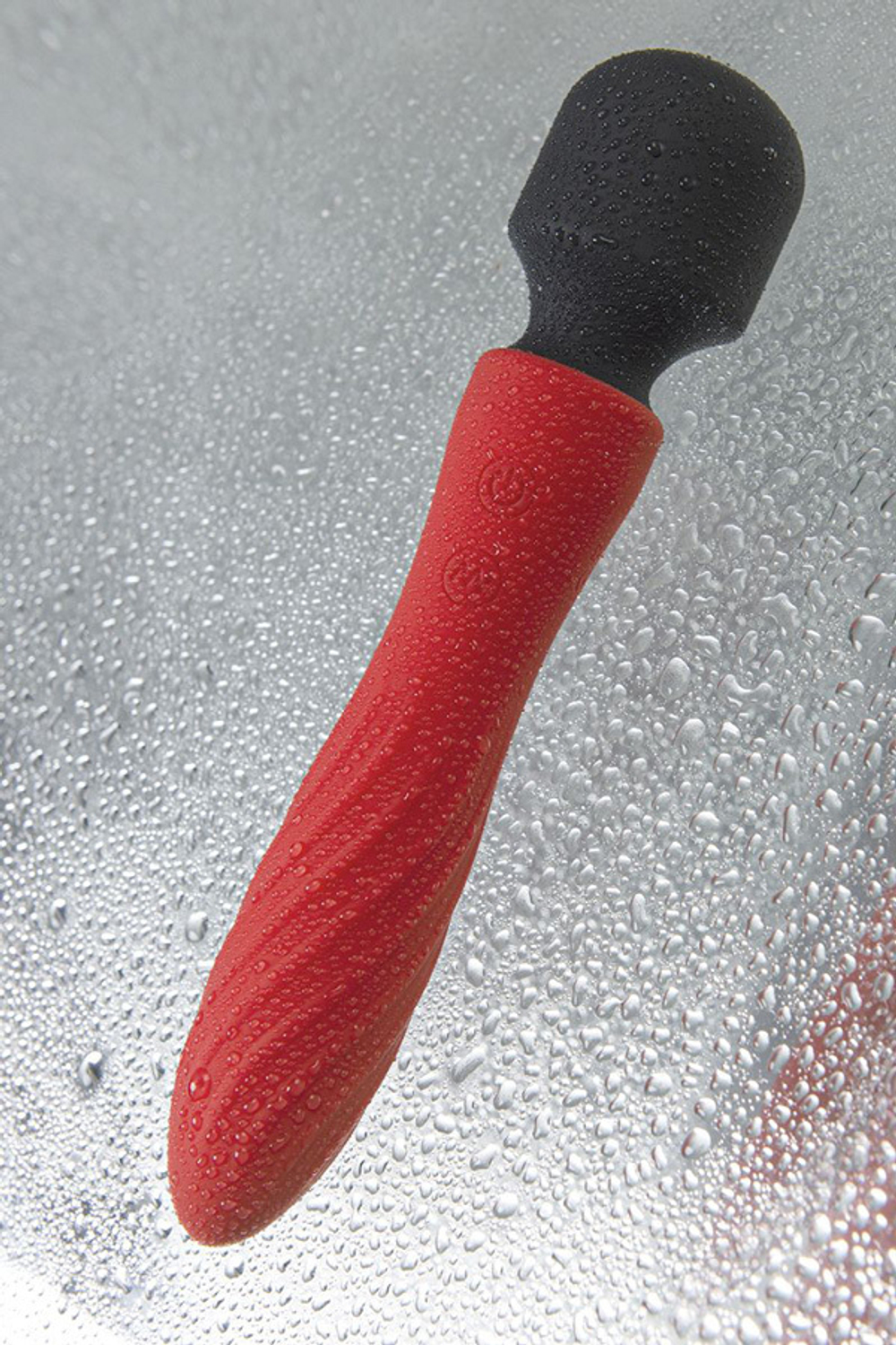 Красно-черный двусторонний вибромассажер 21см ToyFa Black&Red 901016-9