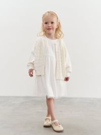 Платье с рукавом фонариком "Молоко" 0+