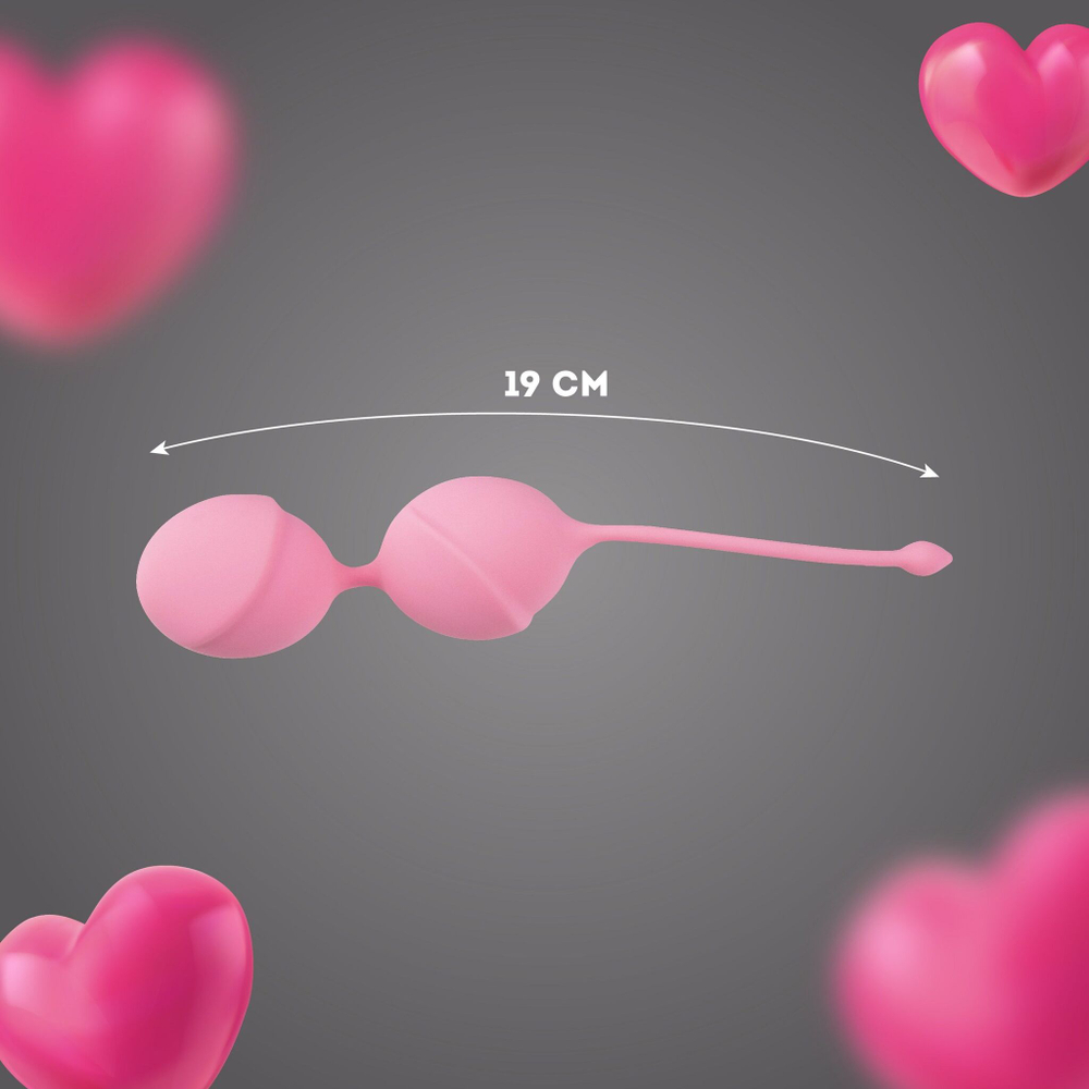 Розовые вагинальные шарики из силикона с мягким хвостиком (Цвет: розовый)