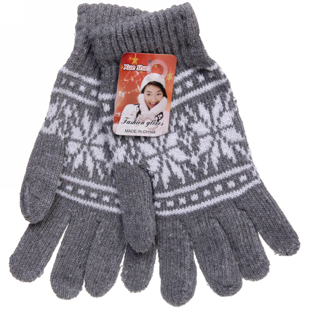 Перчатки женские теплые «Скандинавия» 19 см, микс