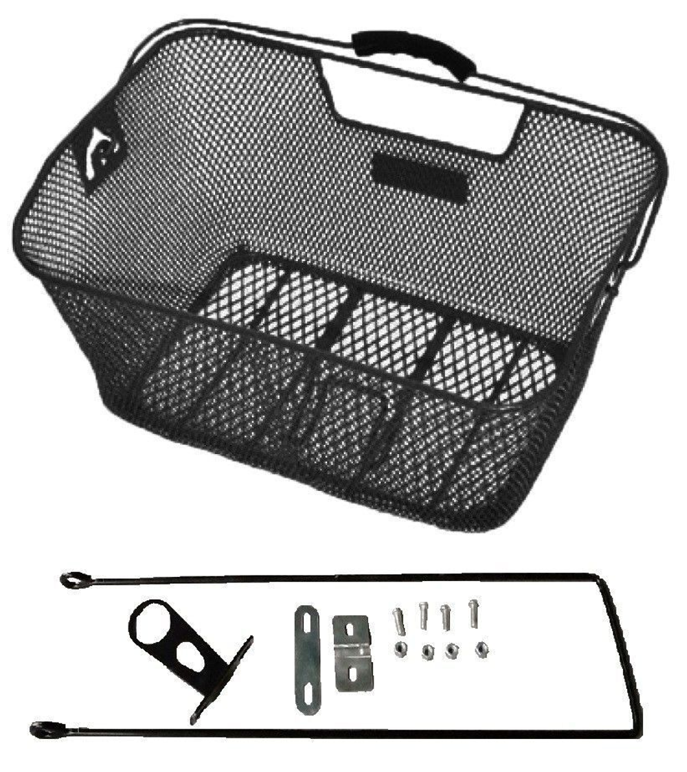 Корзина Вело на багажник + усы,40х330х15, черная