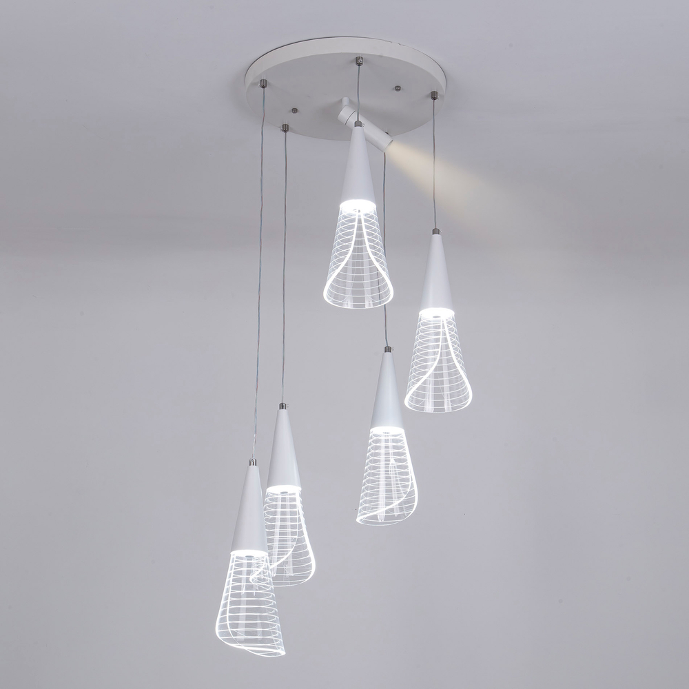 Подвесной светодиодный cветильник LED4U L7106-6 WТ