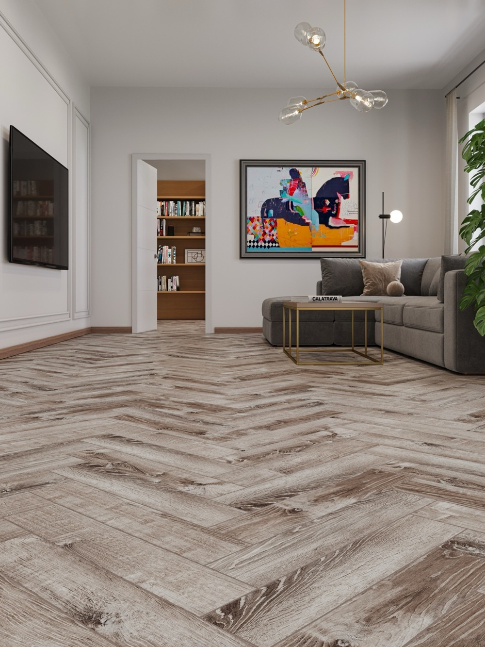 Ламинат SPC CronaFloor Herringbone Дуб Тулон