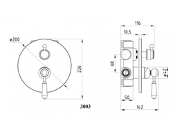 Смеситель Aksy Bagno Biti 3003 Chrome для ванны/душа встроенный с двумя переключениями схема