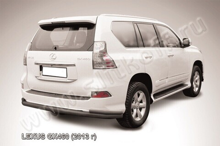 Защита заднего бампера Lexus GX-460 (2013-2023) d76+d42 серебристая