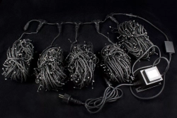 Гирлянда на дерево 5*20 м., 220V, 665 синих LED ламп, черный каучук, Winner Light (b.07.7B.665*5+)