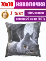 Наволочка 70х70 см Британцы из 100% хлопка