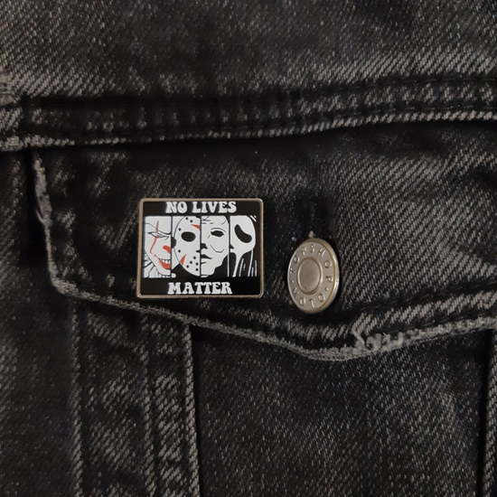 Значок металлический  Никакая жизнь не имеет значения, 2х3см