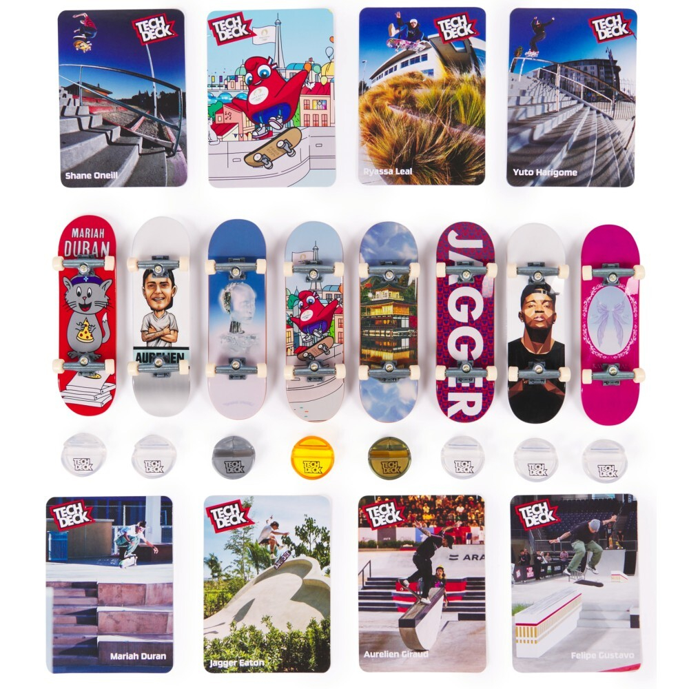 Tech Deck - Набор из восьми скейтбордов Competition Legends Paris 2024 fingerboard 20147679 / артикул   13908 6070368 20147679  / GTIN 681147023109