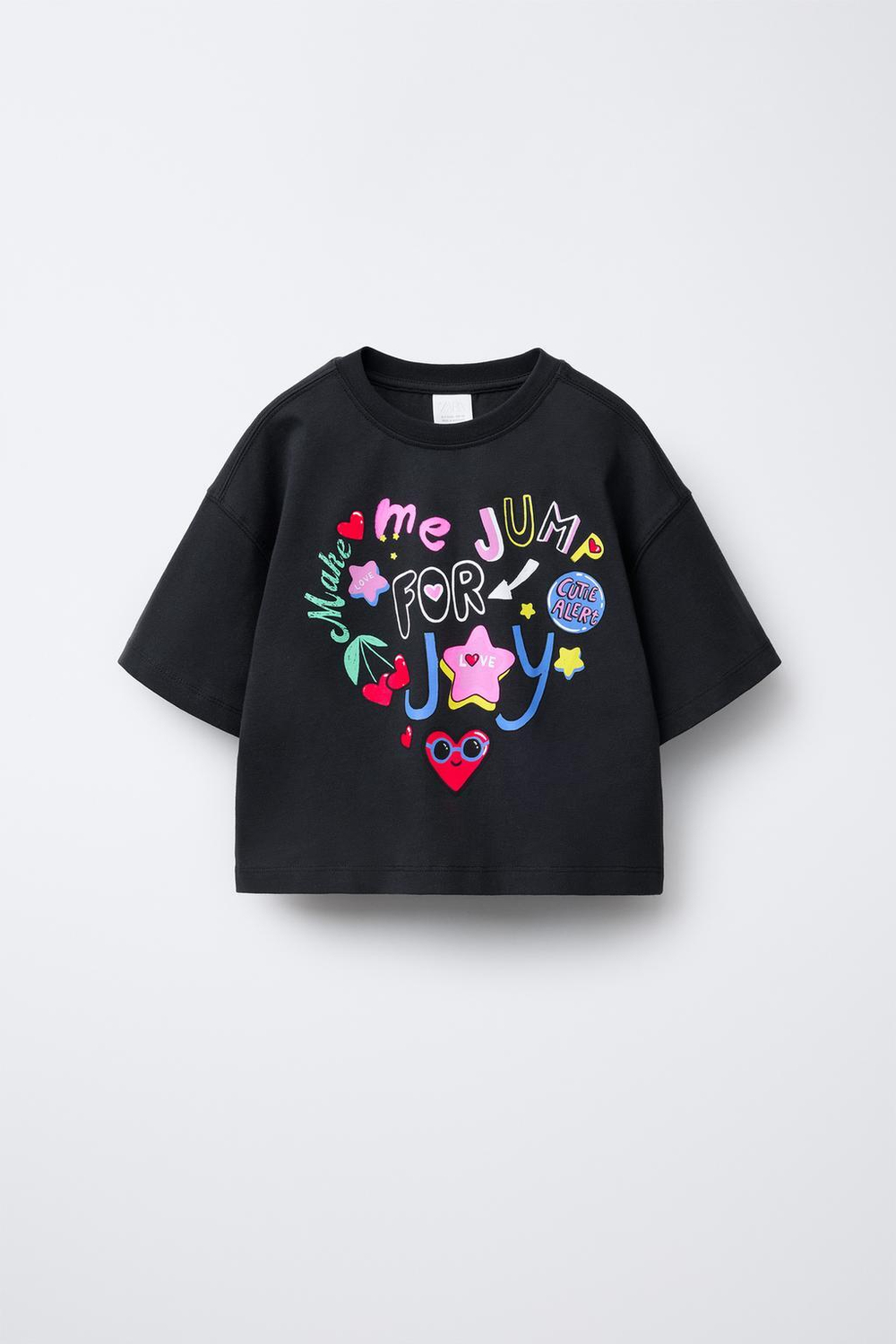 ZARA ФУТБОЛКА С ФЛУОРЕСЦЕНТНЫМ ТЕКСТОМ, АНТРАЦИТОВО-СЕРЫЙ