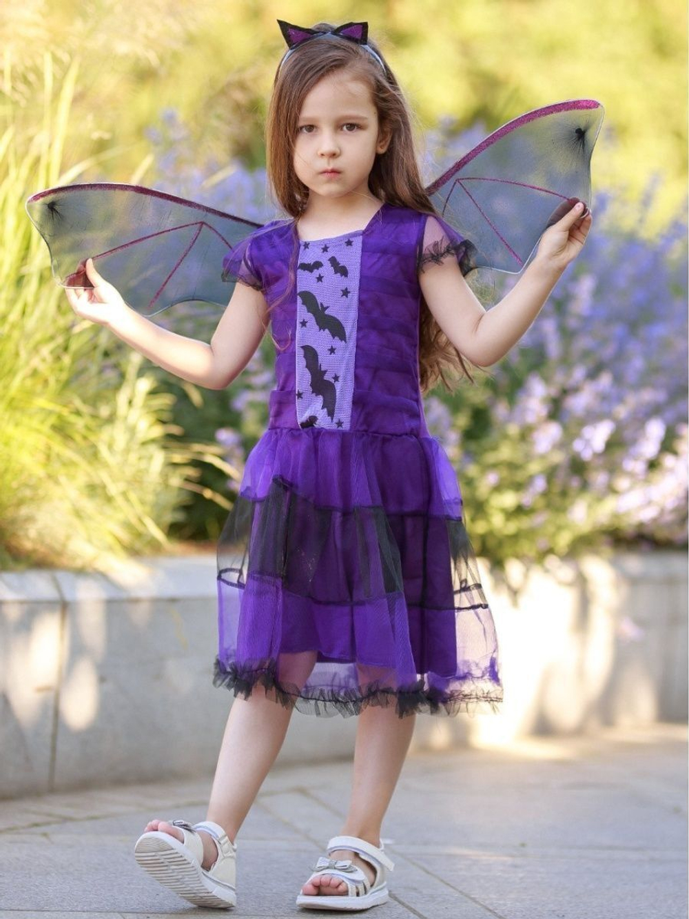 Костюм летучей мыши на Хэллоуин с крыльями и ободком