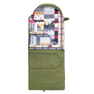 Спальный мешок NISUS TRAVEL XXL 400 зелёный (220х90) Hollowfiber (N-SB-H400-220x90)