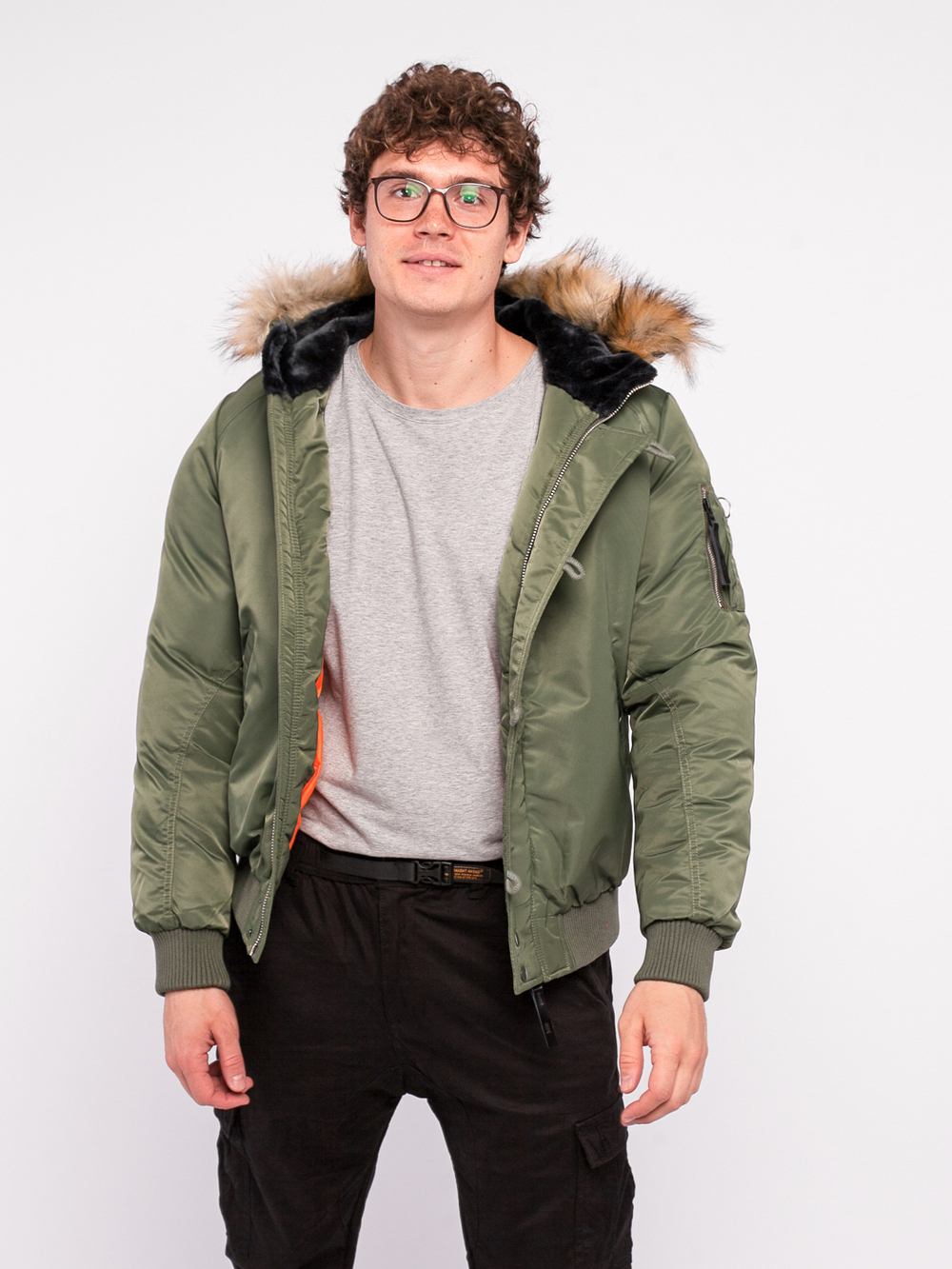 Утепленный бомбер LA-1285 Alpha Industries Зеленый JL