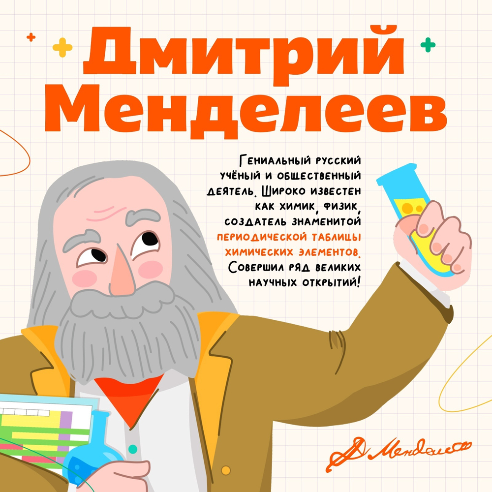 Набор для опытов Великие учёные: Дмитрий Менделеев, 6 опытов