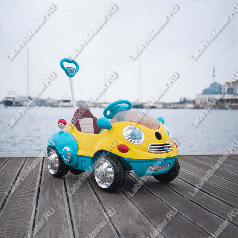 Детский электромобиль "HZB-8888" желто-голубой