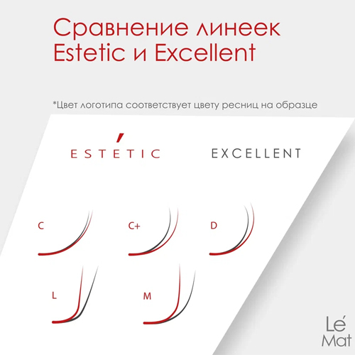 Ресницы "Estetic" 16 линий черные Le Maitre MIX