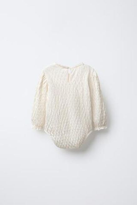 ZARA БОДИ С КРУЖЕВОМ, ЭКРЮ