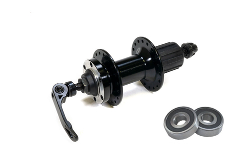 Втулка задняя WZ алюминий диск 6 болтов кассета 8/10скоростей, эксцентрик 32H ось 3/8''х135x145мм, на промах черная