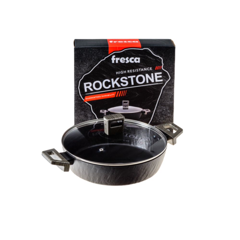 Жаровня алюминиевая "Rockstone" с антипригарным покрытием с крышкой 3 л