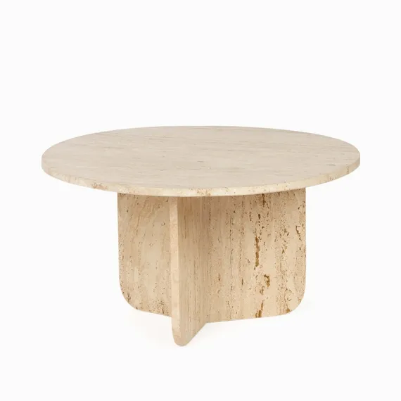 Кофейный стол Pia Ø55х30 см, бежевый мрамор